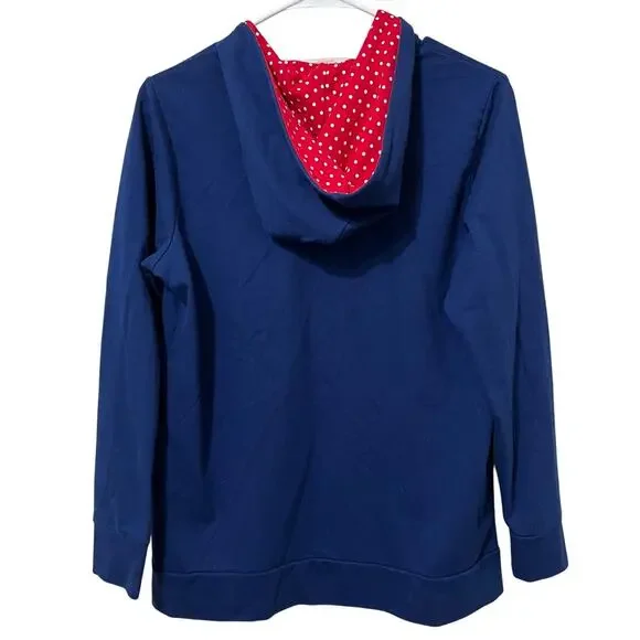 Quacker Factory Knit Jacket Sz Small Hooded Lightweight Soft Rhinestones Zip - Picture 2 of 7